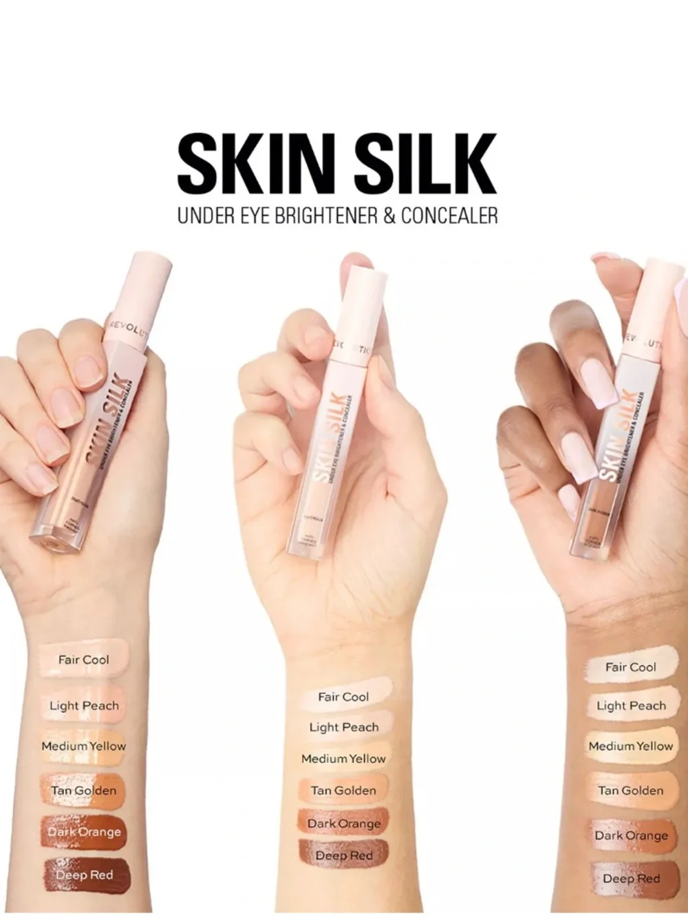 Revolution Beauty Skin Silk Under Eye Brightener & Concealer in Tan Golden NEW
